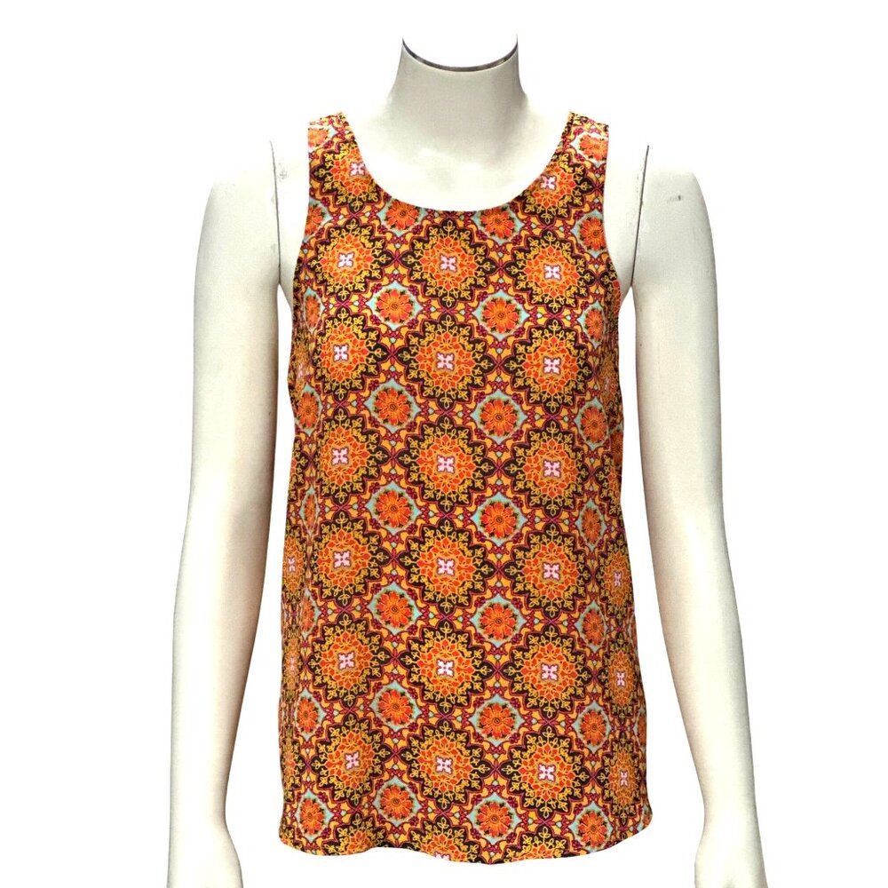 CCC Bohemian Style Sleeveless Tank Top With Vibrant Geometric Pattern